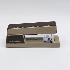 Swingline 737 Vintage Stapler | Brown/Tan Mid Century Modern | 5" | Made In USA